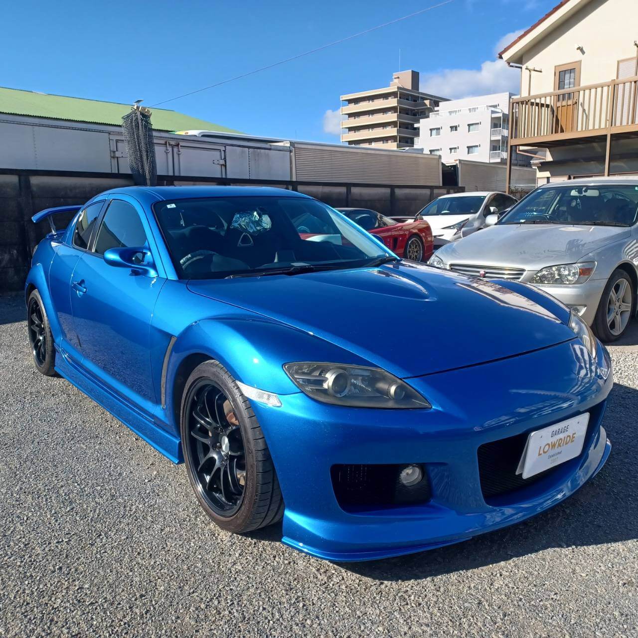 マツダ RX-8 左サイドステップ修理、リヤウイング塗装劣化修理 東京都