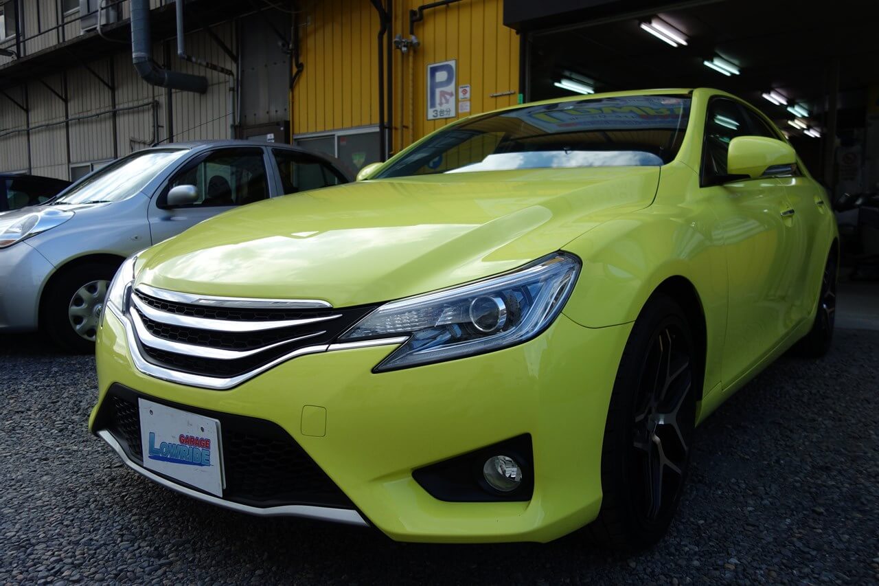 トヨタ マークx モデリスタ製エアロパーツ塗装 取り付け 神奈川県よりご来店のお客様です 東京 立川 板金塗装 車の傷 へこみ修理 ガレージローライド