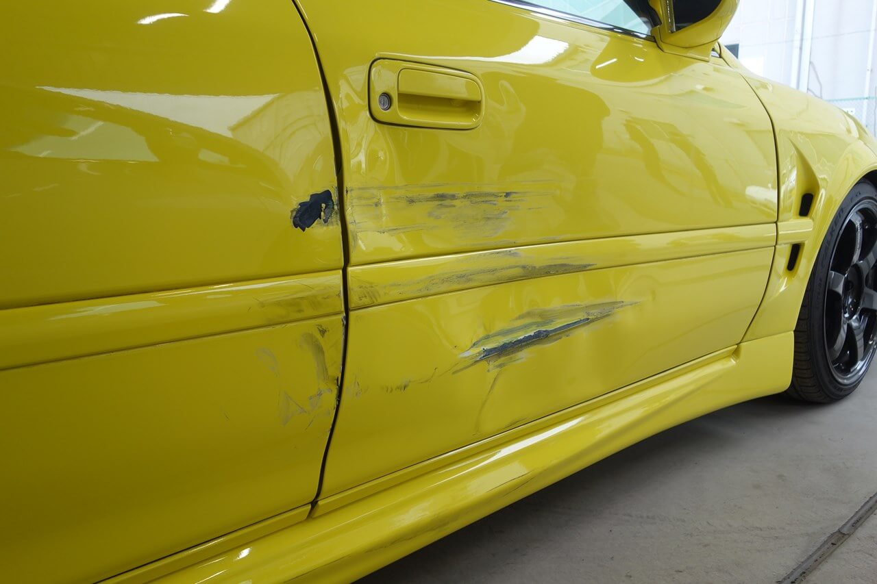 トヨタ チェイサー 右側面追突事故 キズ＆へこみ板金・塗装・修理