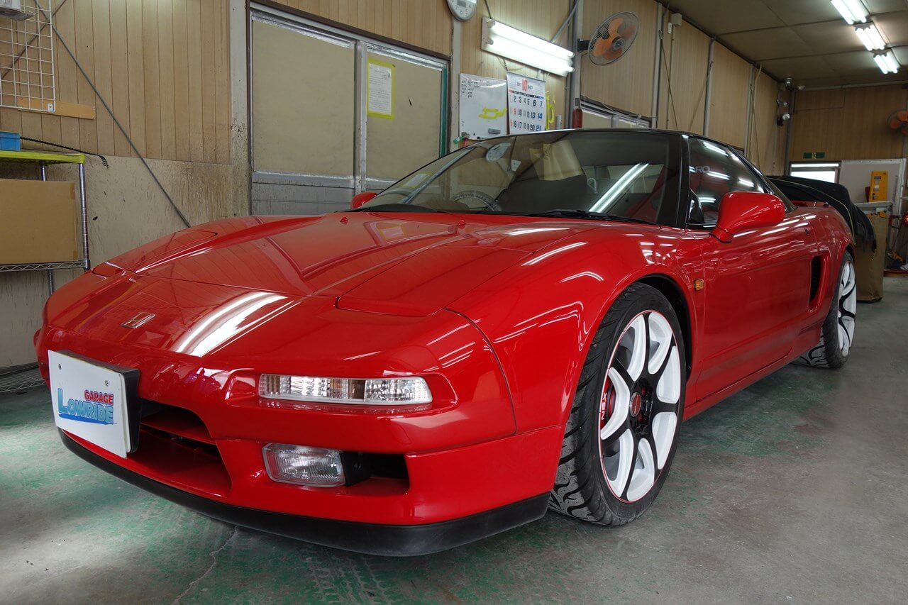 ホンダ Nsx 持ち込み品エアロパーツ塗装 取り付け 東京都福生市よりご来店のお客様です 東京 立川 板金塗装 車の傷 へこみ修理 ガレージローライド