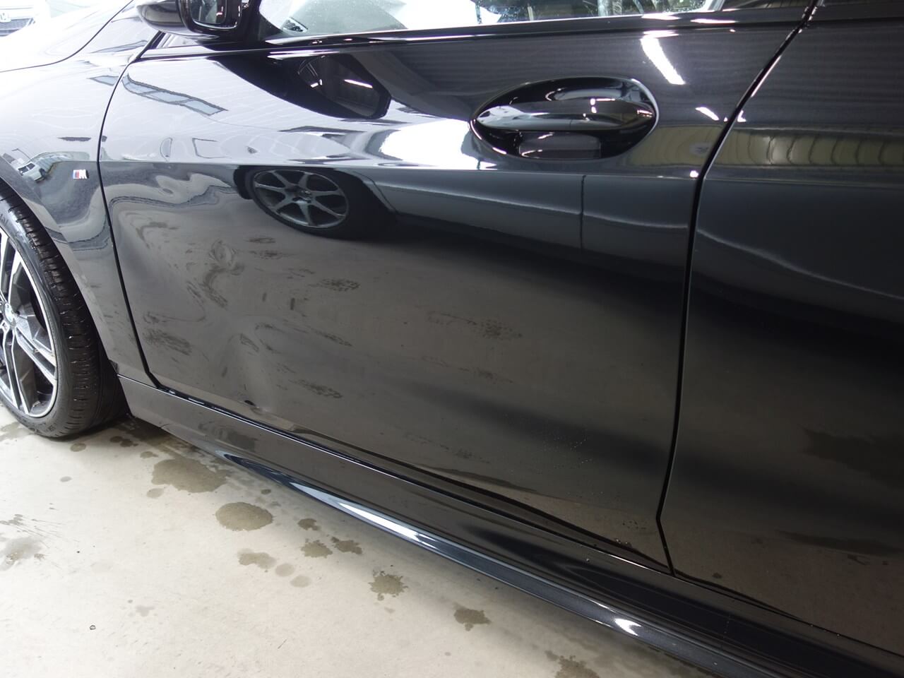 BMW 118i 左側面追突事故 キズ＆へこみ板金・塗装・修理（車両