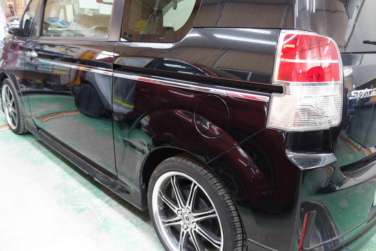 トヨタ スペイド 左スライドドア リヤフェンダ リヤバンパ事故 キズ へこみ板金 塗装 修理 車両保険 東京都西東京市よりご来店のお客様です 東京 立川 板金塗装 車の傷 へこみ修理 ガレージローライド トヨタ スペイド 左スライドドア リヤフェンダ リヤバンパ事故 キズ へこみ板金 塗装 修理 車両保険 東京都西東京市よりご来店のお客様です 東京 立川 板金塗装 車の傷 へこみ修理 ガレージローライド