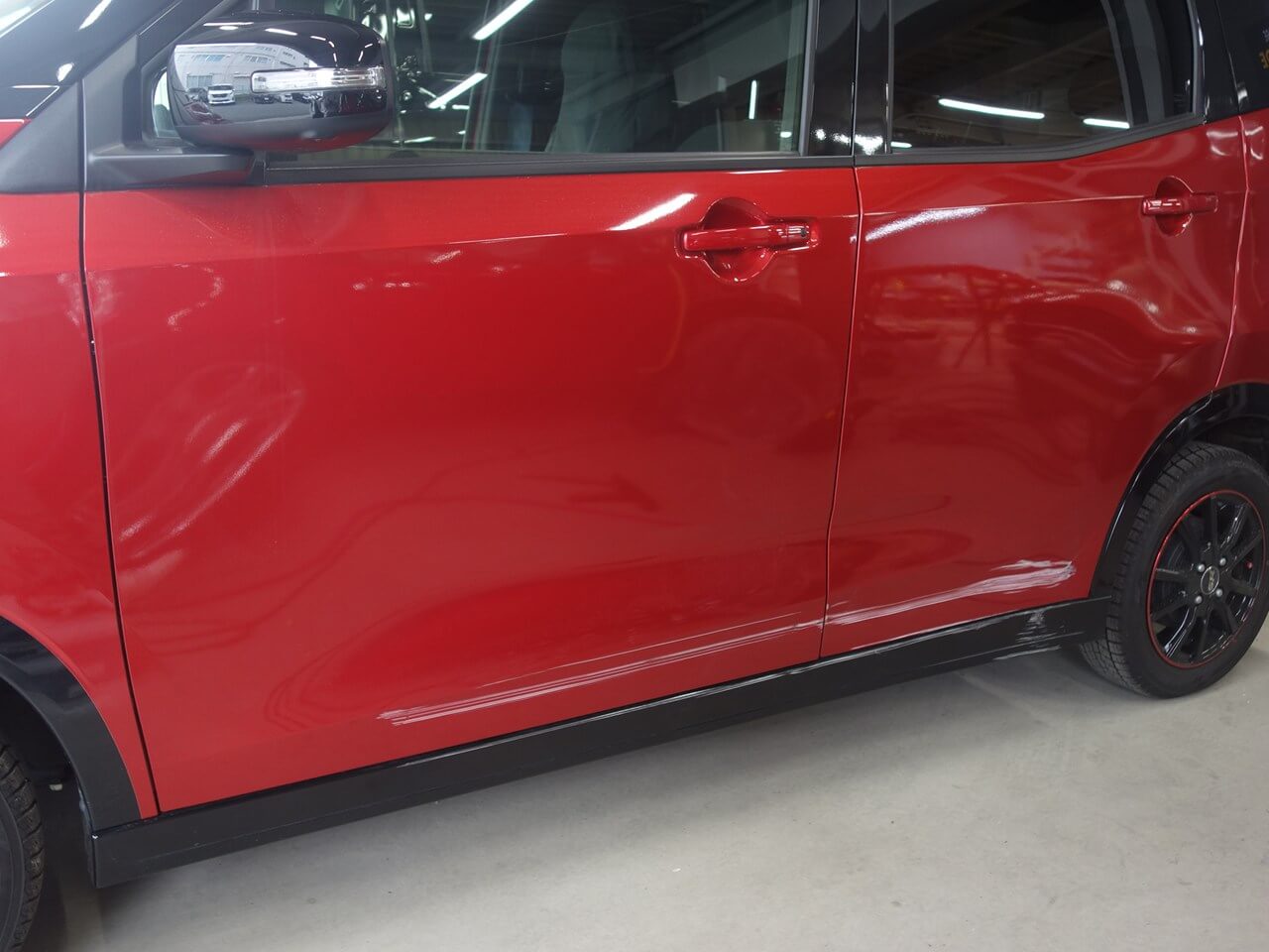 日産 サクラ 左側面事故 キズ＆へこみ板金・塗装・修理（車両保険