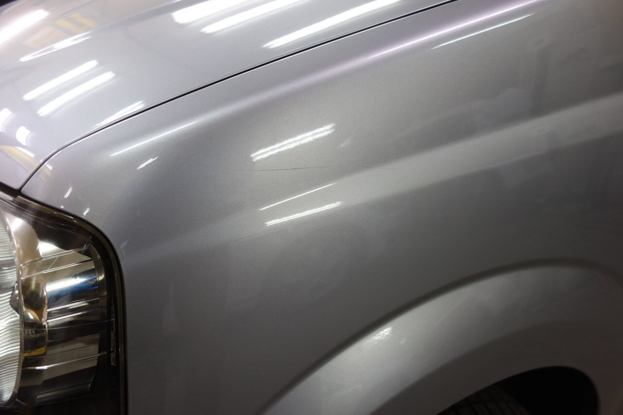 ダイハツ ムーヴ いたずらキズ修理 塗装 車両保険 東京都福生市よりご来店のお客様です 東京 立川 板金塗装 車の傷 へこみ修理 ガレージローライド