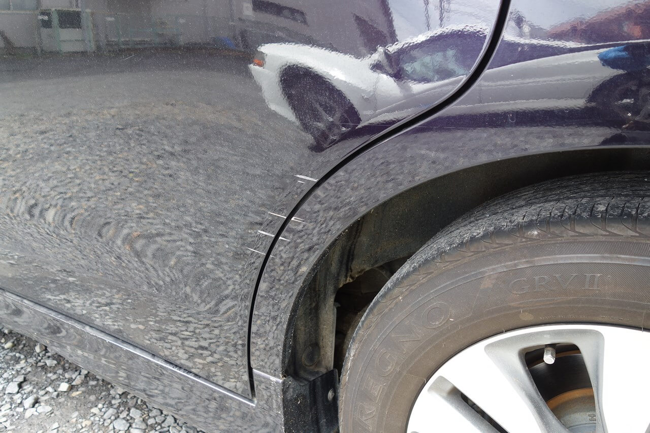 ホンダ ステップワゴン 左スライドドア リヤフェンダ キズ へこみ板金 塗装 修理 コーティング再施工 東京都八王子市よりご来店のリピーター様です 東京 立川 板金塗装 車の傷 へこみ修理 ガレージローライド