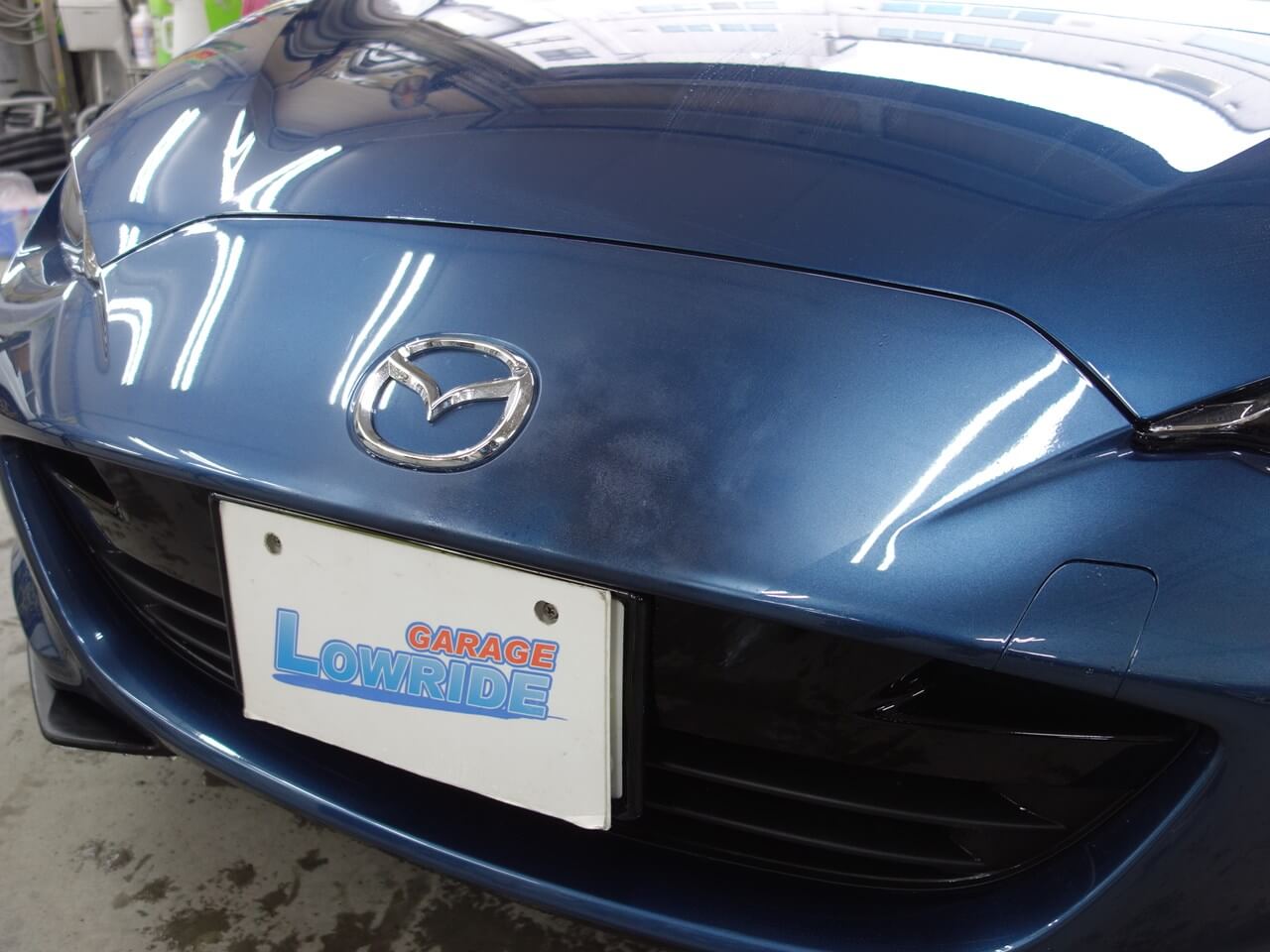 マツダ ロードスター フロントバンパ自家塗装の修理 神奈川県よりご来店のお客様です 東京 立川 板金塗装 車の傷 へこみ修理 ガレージローライド マツダ ロードスター フロントバンパ自家塗装の修理 神奈川県よりご来店のお客様です 東京 立川 板金塗装 車の傷 へこみ修理 ガレージローライド
